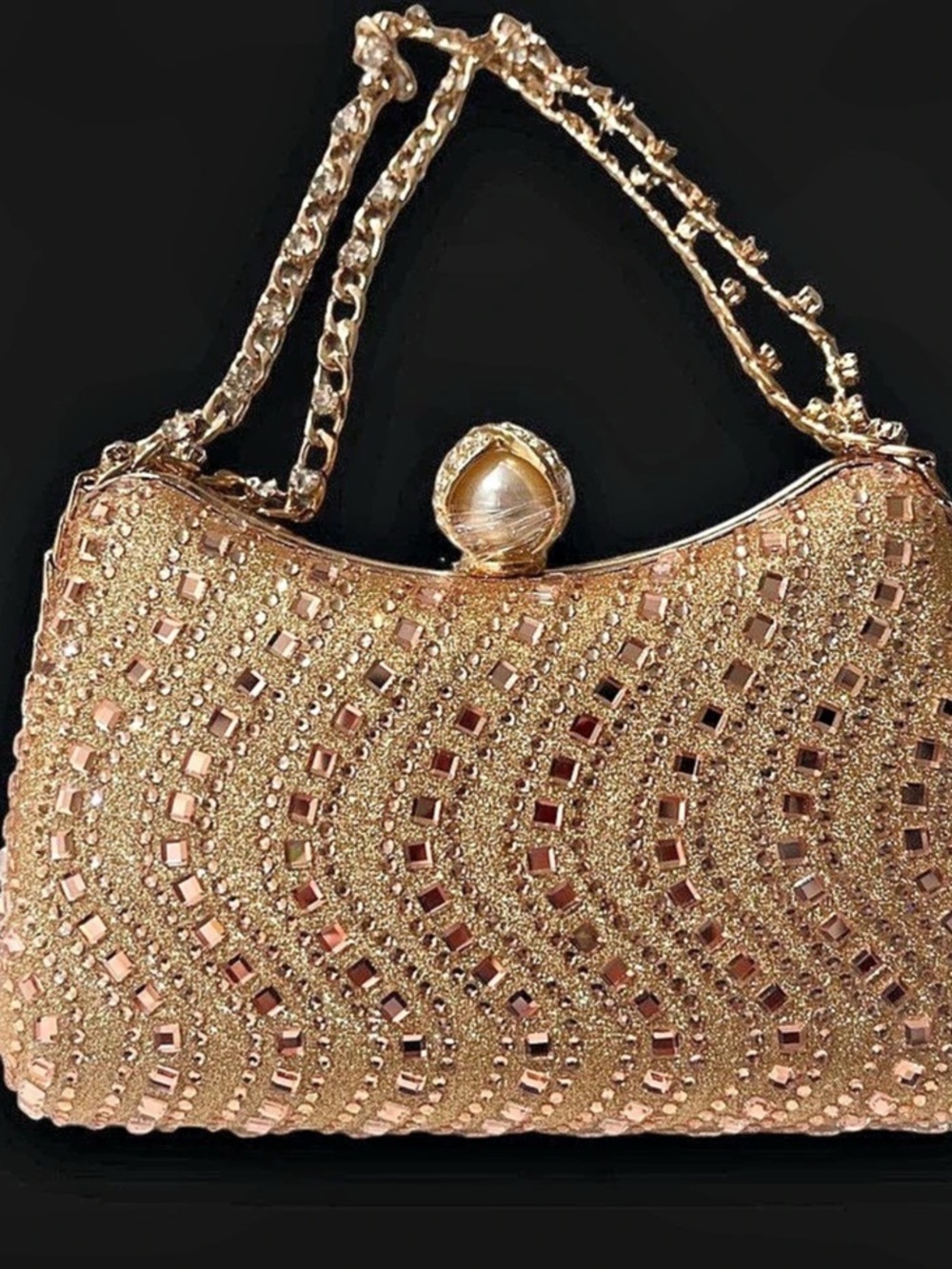 Gold & Pink Embellished Clutch